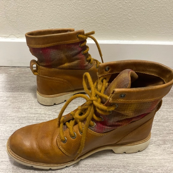 Timberland X Pendleton Size 8.5 Women’s Brown Bramhall Plaid Boots - Picture 6 of 11
